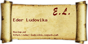 Eder Ludovika névjegykártya